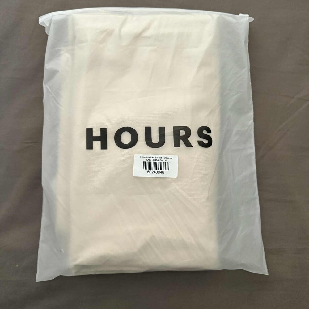 Hours Drop Shoulder T-Shirt Men's M Oatmeal Color